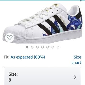 Adidas womens superstar sneaker floral print